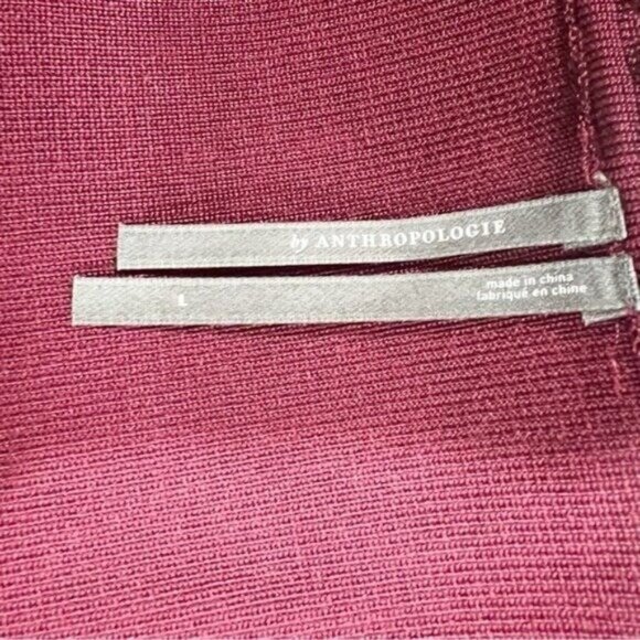 Anthropologie Slim Square‑Neck Ribbed Midi Sweater Dress NWT Size Large - Picture 11 of 11